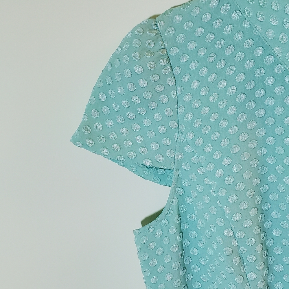 Kensie Mint Green Textured Dot Retro / Mod Dress - Picture 6 of 13